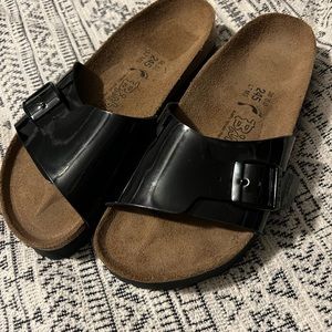 Birkenstock Birki’s Black Patent Sandals